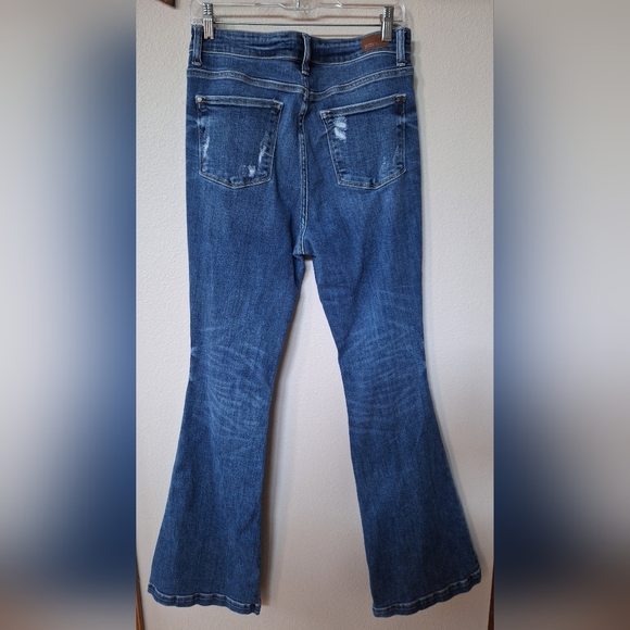 Judy Blue Womens Trouser Flare Button Fly Distressed Jeans. Size 9/29 - Picture 9 of 9